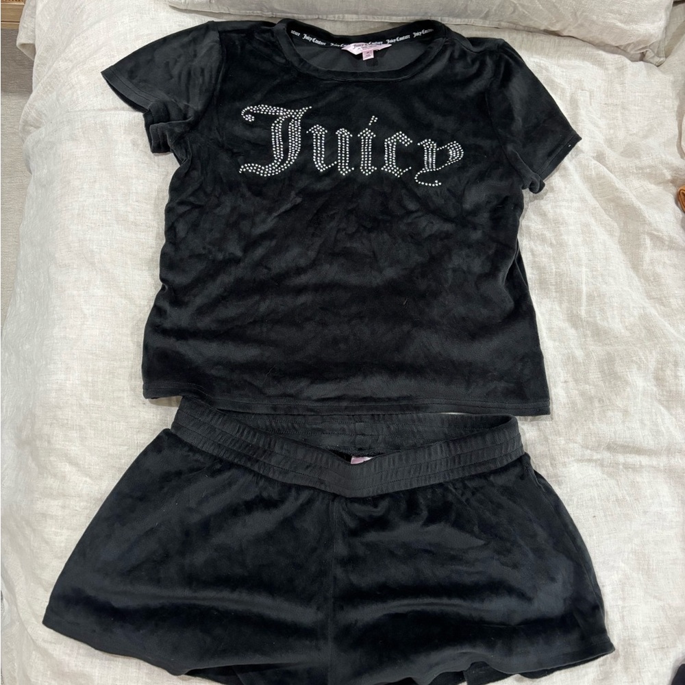 Juicy Couture Black Velour Pajama Set - Picture 3 of 5